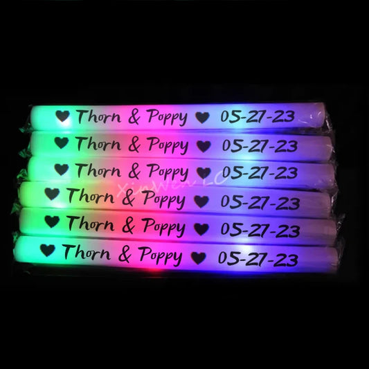 XinWen LC 30Pcs RGB LED Foam Glow Sticks - Colorful Flashing Party Batons