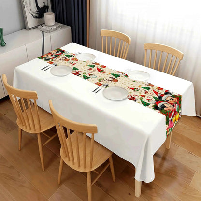 1 Piece of Disney Mickey Mouse Patterned Rectangular Tablecloth, Suitable for Dining Tables, Family Gatherings, Home Decoration, Christmas Decoration