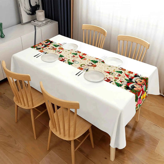 1 Piece of Disney Mickey Mouse Patterned Rectangular Tablecloth, Suitable for Dining Tables, Family Gatherings, Home Decoration, Christmas Decoration