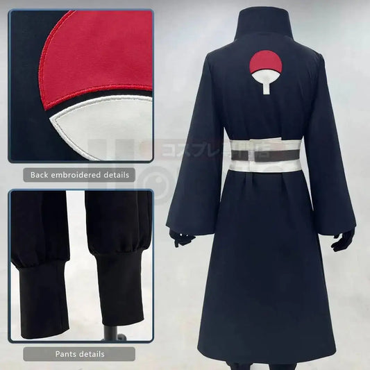 Uchiha Obito Anime Cosplay Costume Set with Coat Pants Belt and Gloves