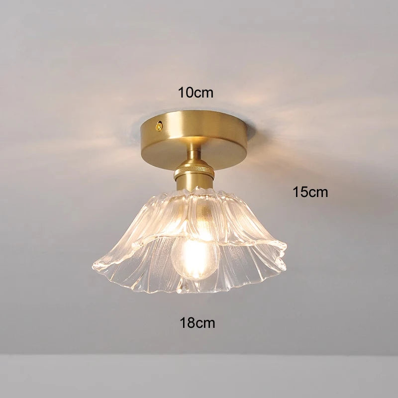Vintage Pendant Lights Flower Glass Hanging Lamps Home Decoration Lighting Living Room Bedroom Bedside Light Fixture Indoor Shop