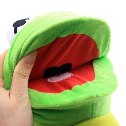 Anime Kermit The Frog Funny Kawaii Plush Doll Hand Puppet Schoolbag Frog Cute Plush Toy Ventriloquist Performance Props For Baby