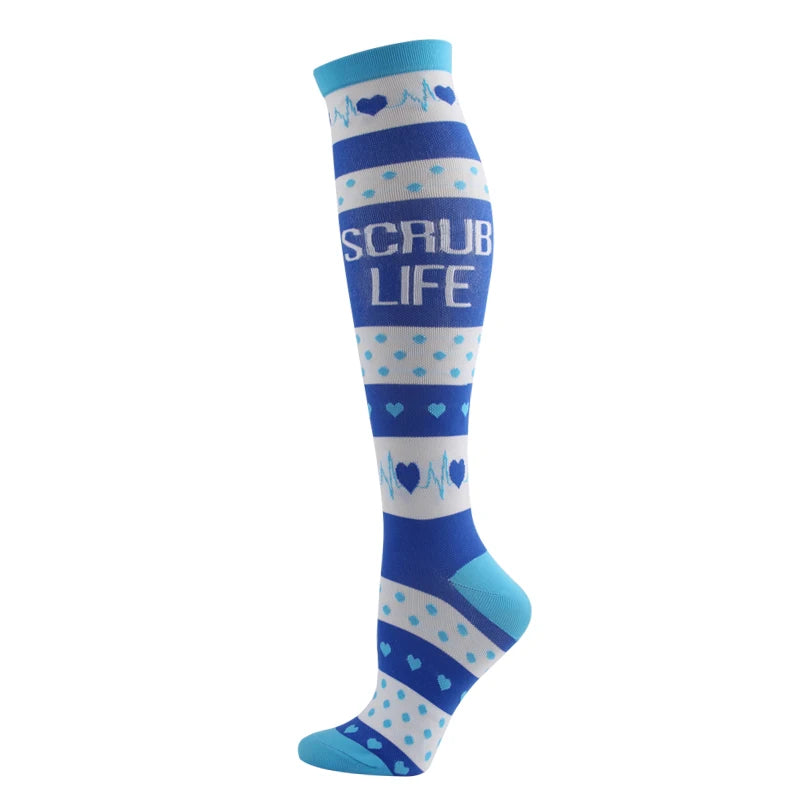 Compression Socks Varicose Veins Blood Circulation Pregnancy 20-30mmhg Nurse Socks Men Women Marathon Golf Cycling Sports Socks