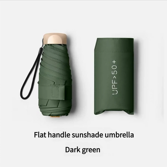 55% Off Mini Sun Umbrella Small Pocket Rain Umbrella Vinyl Folding UV Ultraviolet Protection Sun Shade Pocket Parasol Capsule