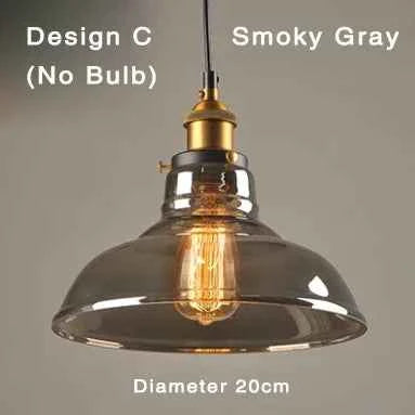 The Nordic Loft Modern Bedroom Pendant Lamp with Clear Gray Amber Vintage Pendant Lights Dining Glass Hanging Light Fixtures