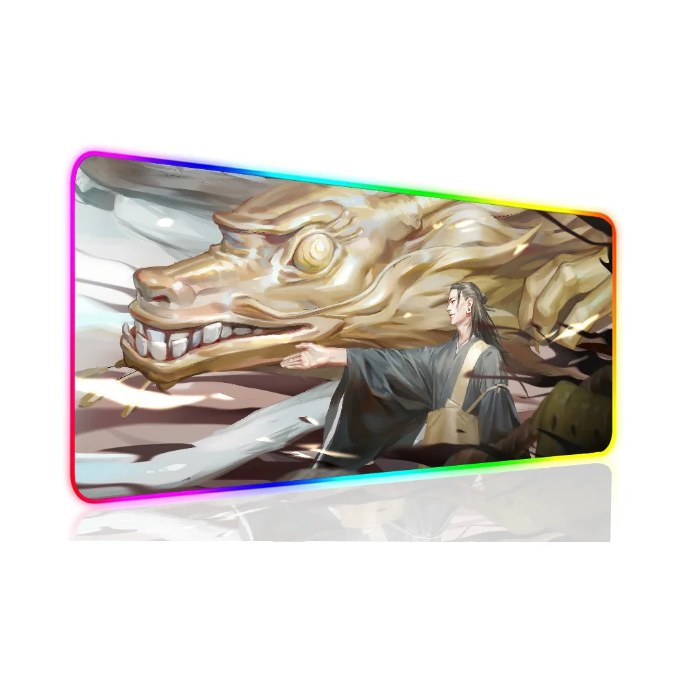 1pc Suguru Geto Jujutsu Kaisen Anime XXL RGB Gaming Mouse Pads HD Black Gamer Accessories Large LED SS69 22.69 z2 / 600x300x3mm
