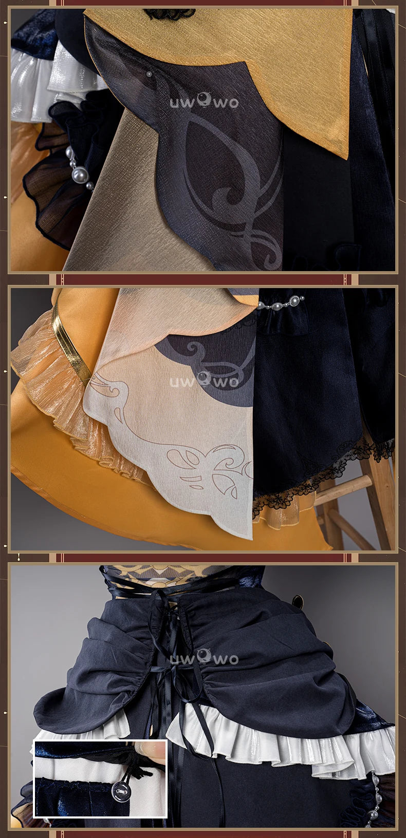 IN STOCK UWOWO Navia Cosplay Genshin Impact Navia Cosplay Costume Fontaine Rococo Style Dress Cosplay Halloween Costume