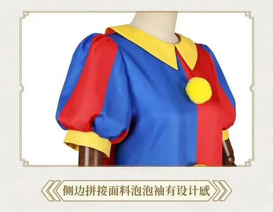 SS69 The Amazing Digital Circus Pomni Cosplay Costume Polyester Uniform Set