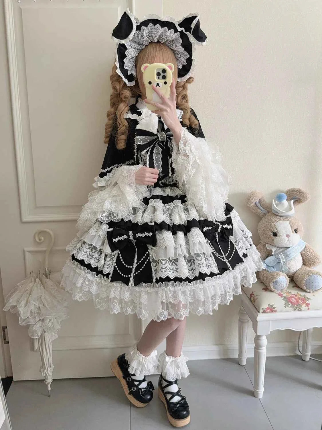 Women's Pink Lolita Dress Cape Set New Spring Women's Sweet Girl Lace Princess Jsk Cake Dress Fairy Suspender Dress Shirt Outfit