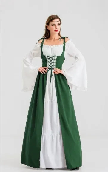 Greek Goddess Court Princess Queen Halloween Costume Vintage European Royal Style Theater Stage Outfit Halloween Cosplay Costume