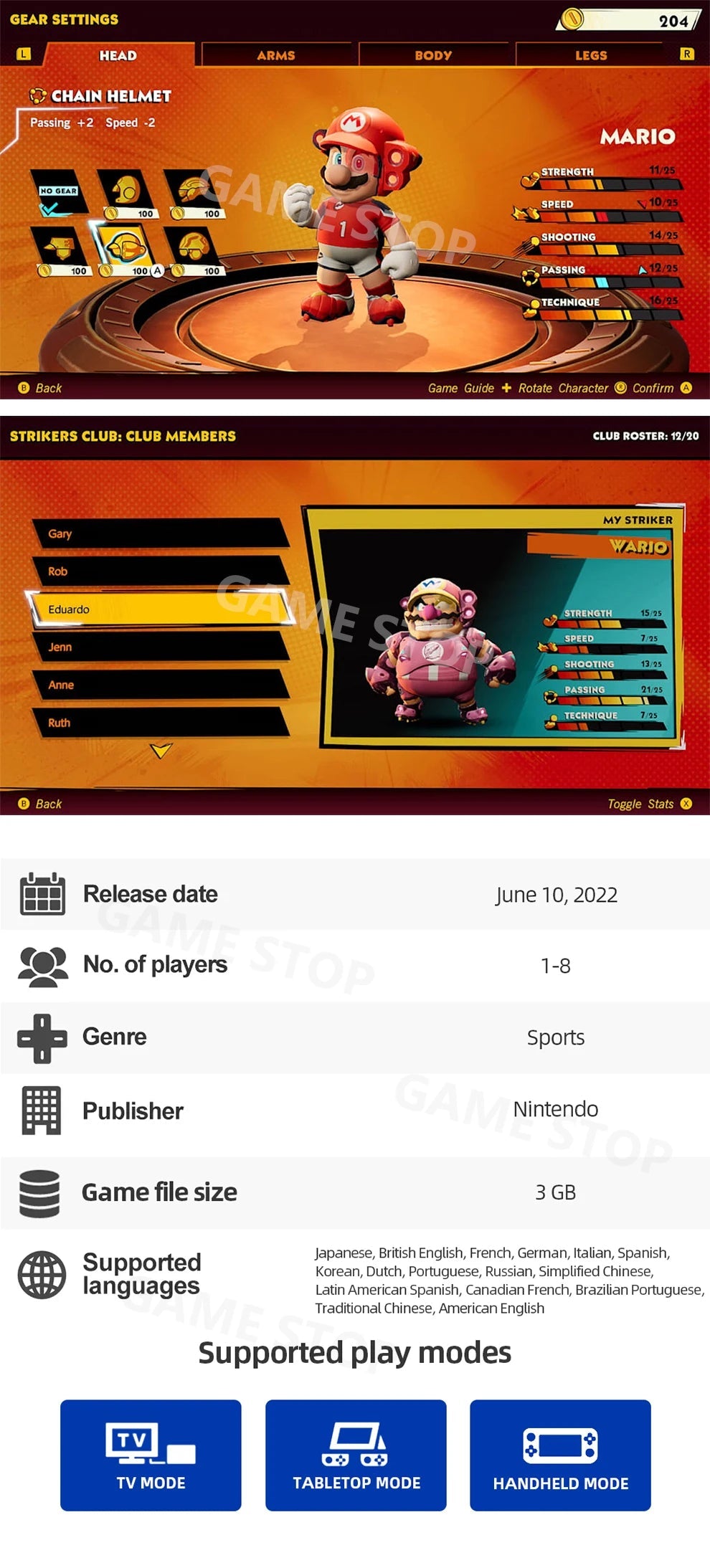 Mario Strikers Battle League Nintendo Switch Game Deals 100% Official Physical Game Card for Switch OLED Lite Game Console SS69