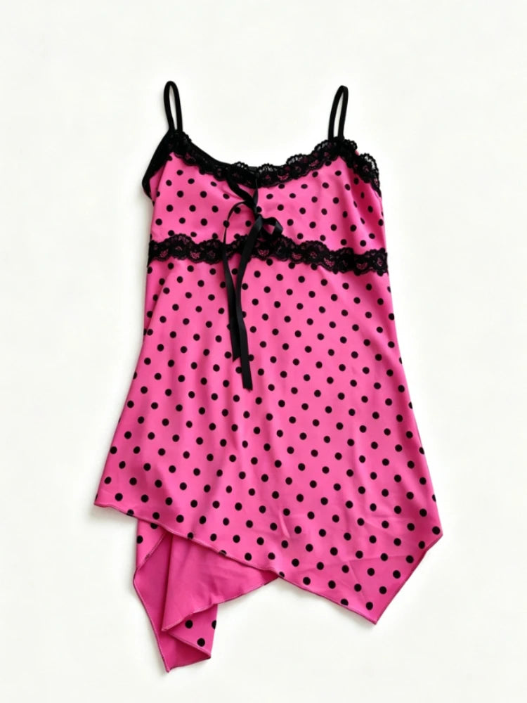2000s American Vintage Sexy Leopard Camis Y2k Harajuku Slim Lace Patchwork Tanks Summer Streetwear Beach Party Sleeveless Tops