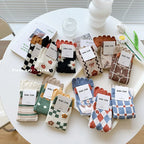 Womens Autumn And Winter Pure Cotton Five Finger Socks Printed Split Toe Socks Vintage Comfortable Socks