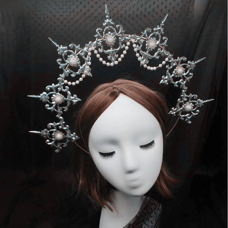 Baroque Gold Halo Headband Tiara - Lolita Vintage Goddess Style