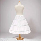 Girls' 3 Hoops Petticoat Full Slip Flower Girl Crinoline Skirt