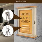 Wooden Wall Key Holder Cabinet with 6 Hooks