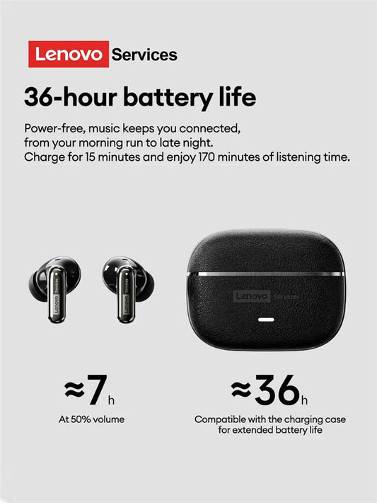 Lenovo LE208 TWS Bluetooth 6.0 Wireless Leather Earphones Stereo ENC Noise Cancelling Headphone 38ms Low Latency Gaming Headset