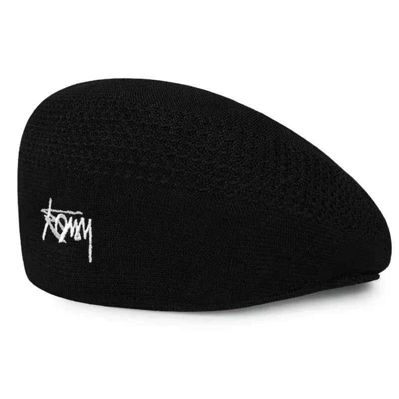 New Luxury Wool Beret Hat Women Men Four Seasons Knitted Thin Breathable Mesh Berets Cap Autumn Winter Beanie Stars Same Style