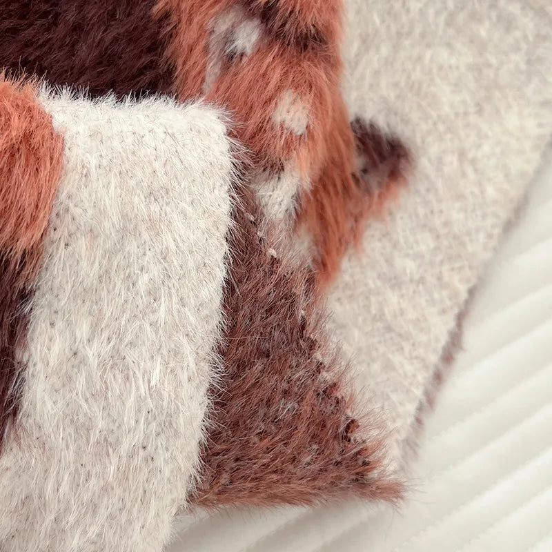 170cm Cute Red Panda Knit Imitate Mink Wool Scarf Soft Comfort Women Winter Neckerchief Girls Students Warm Scarves