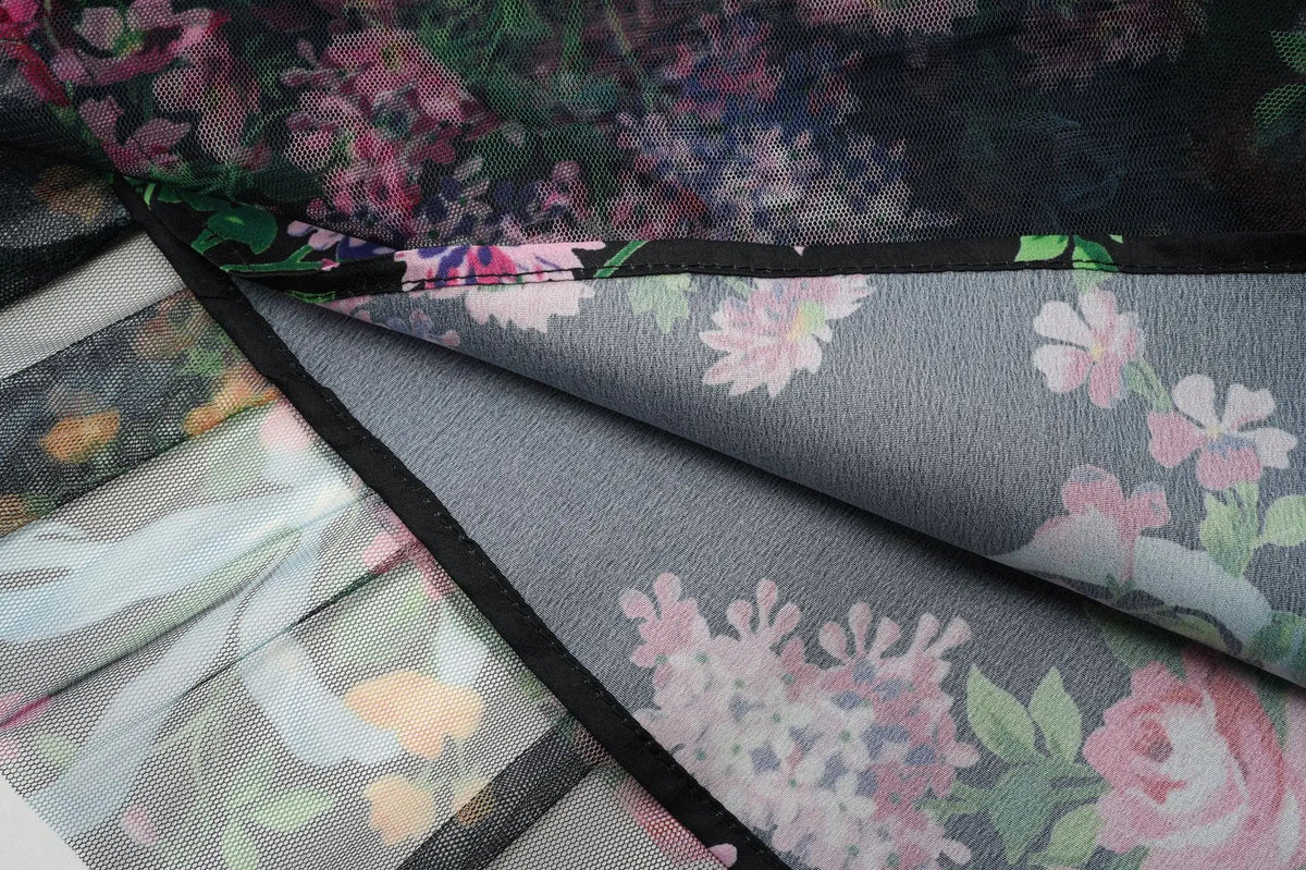 JAMERARY Fashion Floral Print Long Sleeve Maxi Dress For Women Summer Autumn Clothes Layers Ruffles Cake Dresses Evening SS69