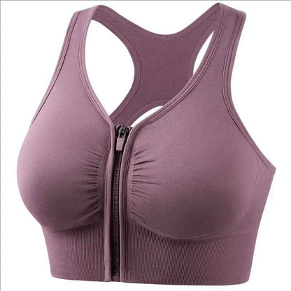 CZGUKE Women's zipper sports bra vest plus size shock resistant bra women's yoga running fitness bra women's underwear