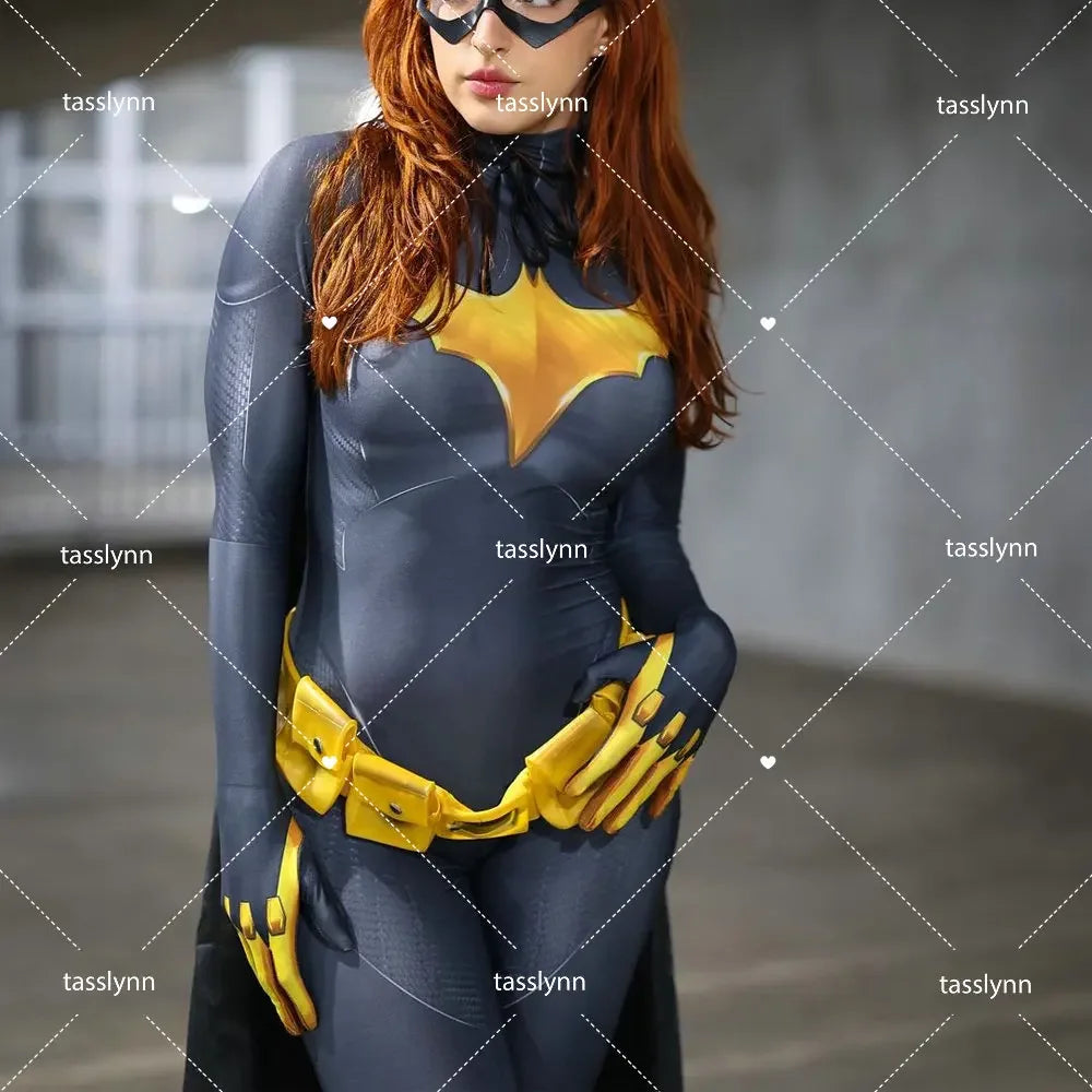 Bat Girls Cosplay Costumes Zentai Suit Bat Girl Bodysuit for Geek Girl Halloween Costumes for Women Excluding Cloak Belt Mask SS69