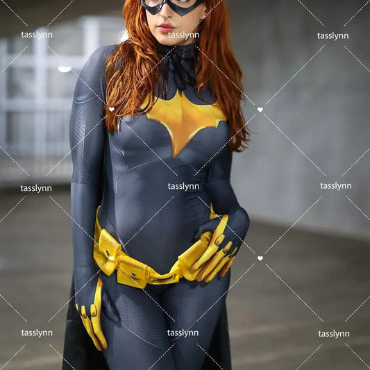 Bat Girls Cosplay Costumes Zentai Suit Bat Girl Bodysuit for Geek Girl Halloween Costumes for Women Excluding Cloak Belt Mask SS69