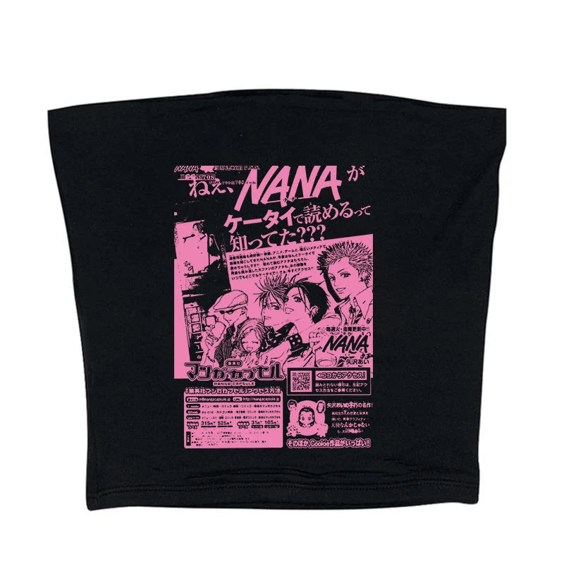 Y2k Nana Osaki Graphic T Shirts  Casual Harajuku Streetwear Japanese Clothes Fashion Rock Punk Sleeveless Tanks & Camis Coquette SS69 17.69 Black6 / M