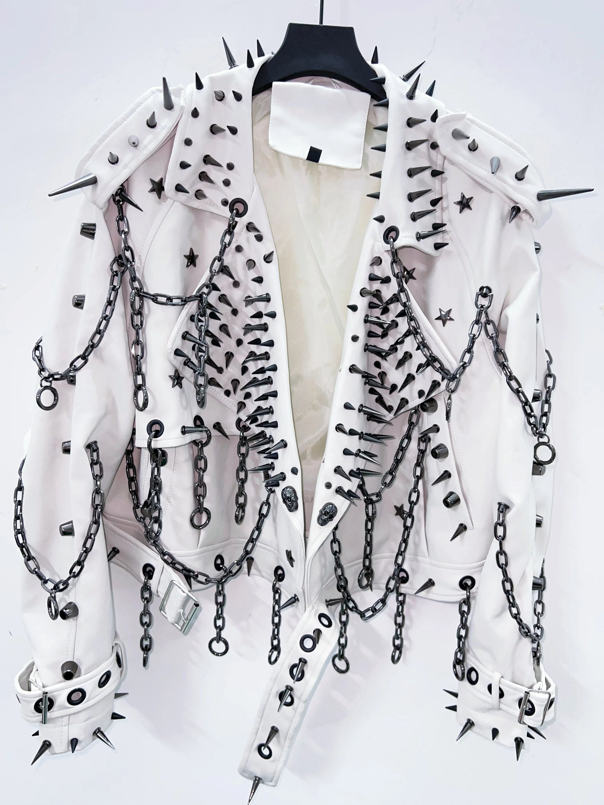 vintage Leather  y2k  Jacket Skull Jacket Punk Jacket  gothic Leather gothic clothes y2k fashion y2k clothes  harajuku Jacket SS69