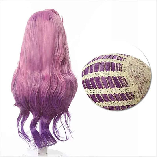 HAIRJOY LoL Seraphine Cosplay Wig KDA Cosplays Curly Pink Purple Green Wigs Heat Resistant Synthetic Hair