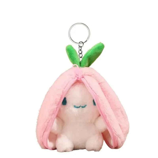 Funny Strawberry Carrot Rabbit Plush Toys Stuffed Into Fruit Transform Soft Animals Bunny Doll For Boys Girls Birthday Gift