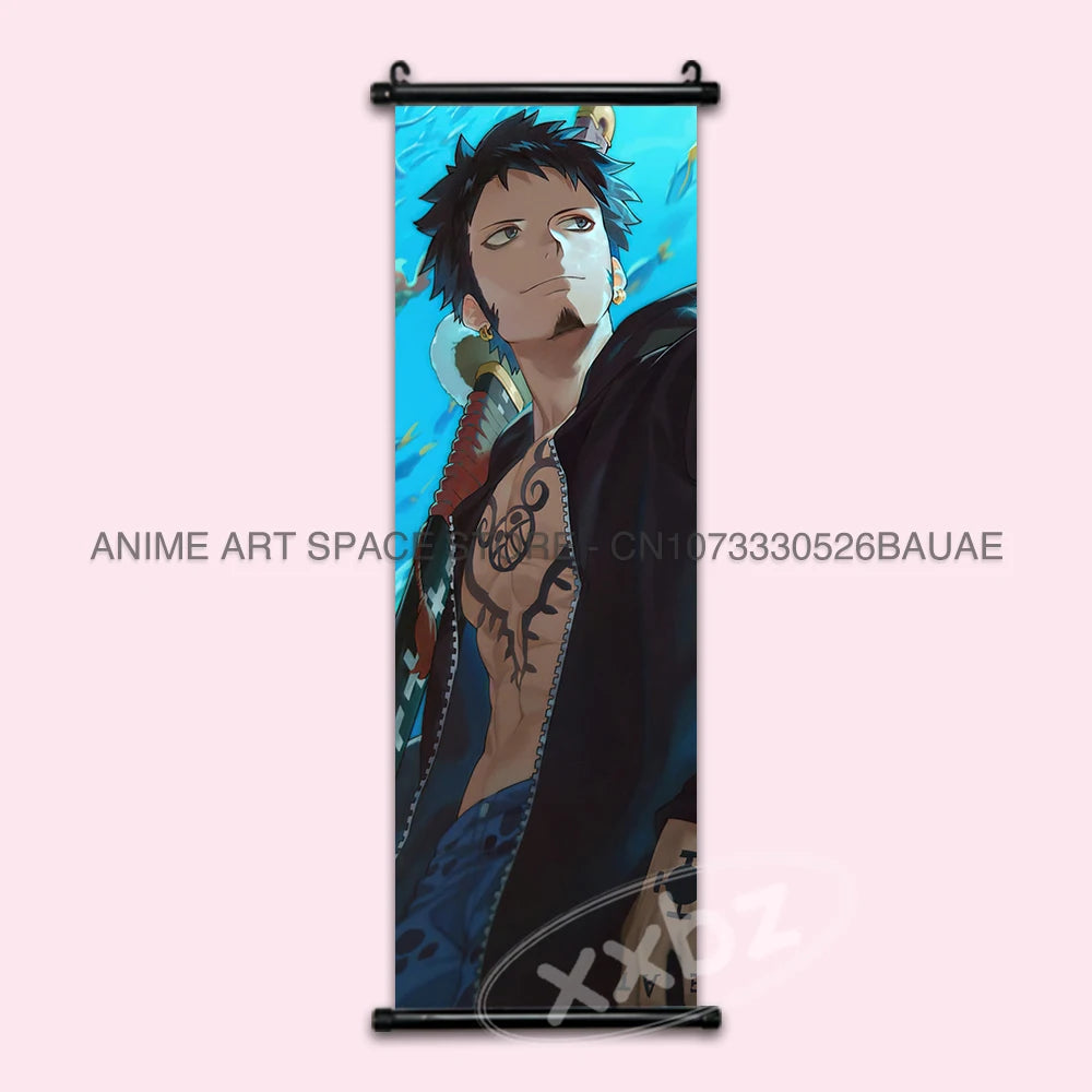ONE PIECE Hanging Painting Japanese Anime Home Decor Wall Art Luffy Scrolls Pictures Passion Straw Hat Pirates Warm Blood Comics SS69 17.69 hzw26-7 / CHINA / 25x75cm(10x30inch)