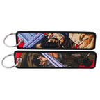 Sword Wind Legend Anime JOJO Wonderful Adventure Weaving Mark Keychain Sword Wind Legend Decorative Chain Fabric Key Pendant