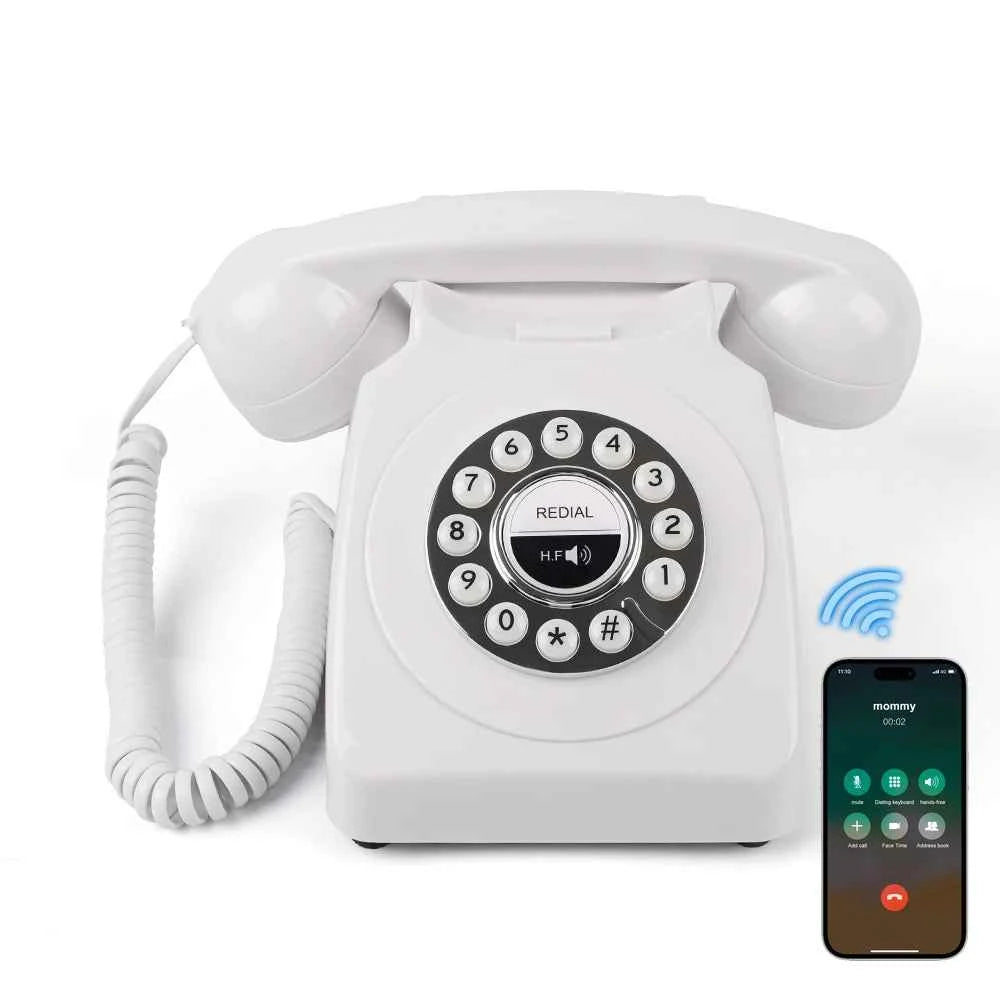 Bluetooth Landline Phone, Retro Bluetooth Home Phone Compatible with Android & iOS, Wireless Cordless Telephone with Speakerphon
