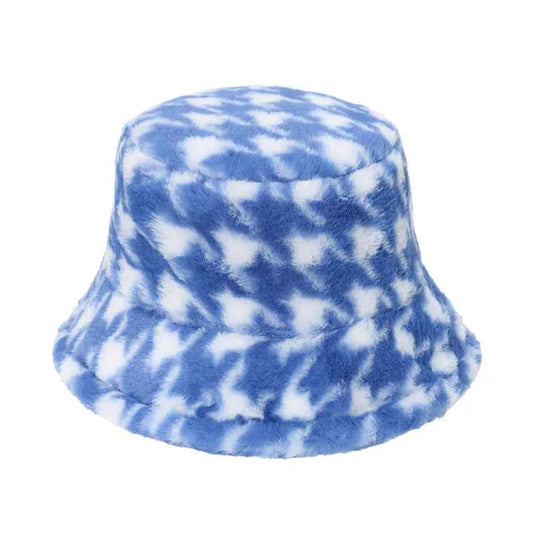 Winter Bucket Hat Women's Fashion Leopard Panama Warm Hats Female Vintage Faux Fur Fisherman Cap Hats For Women Dropshipping