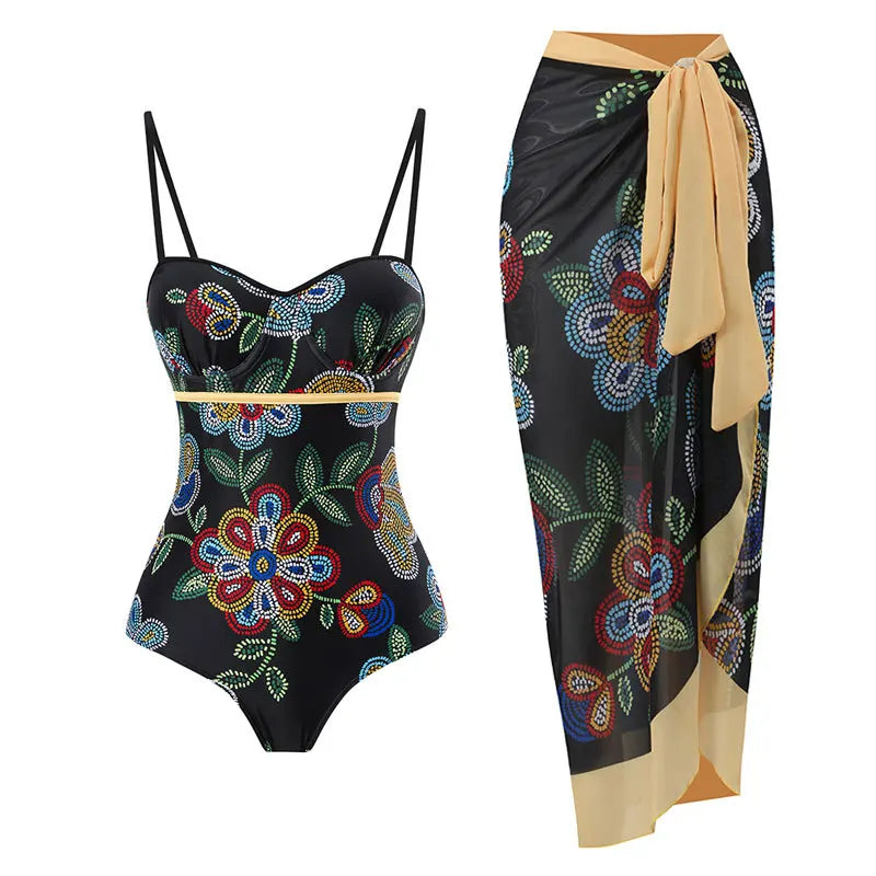 2023 New Arrival Push Up Women Bikini Set Floral Printed Ruffle Bikinis Strappy Bandage Swimwear Brazilian Biquini Bathing Suit SS69