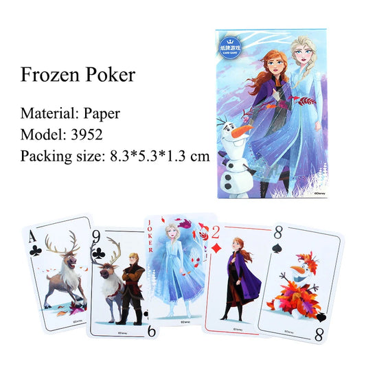 54Pcs/Box Disney Paper Playing Cards Mickey Avengers Frozen Anime Poker Cards Child Adult Desktop Games Toys - SS69