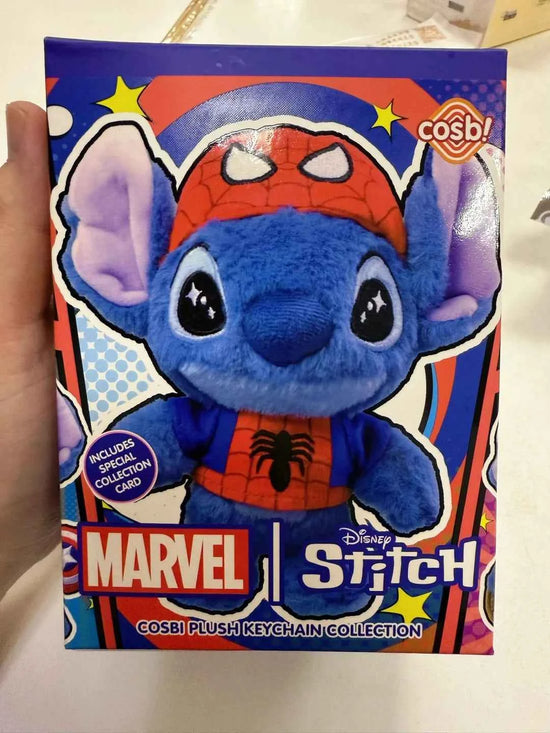Hottoys Cosbaby Stitch Marvel Blind Box - Captain America & Spider-Man Crossver Anime Figure Christmas Surprise Gift Collection