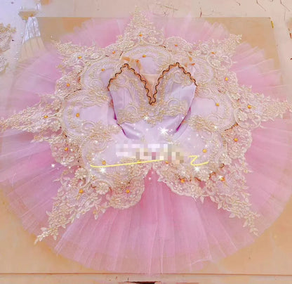 SS69 Girls Ballet Tutu Dress with Hard Mesh Skirt for Dance Performance