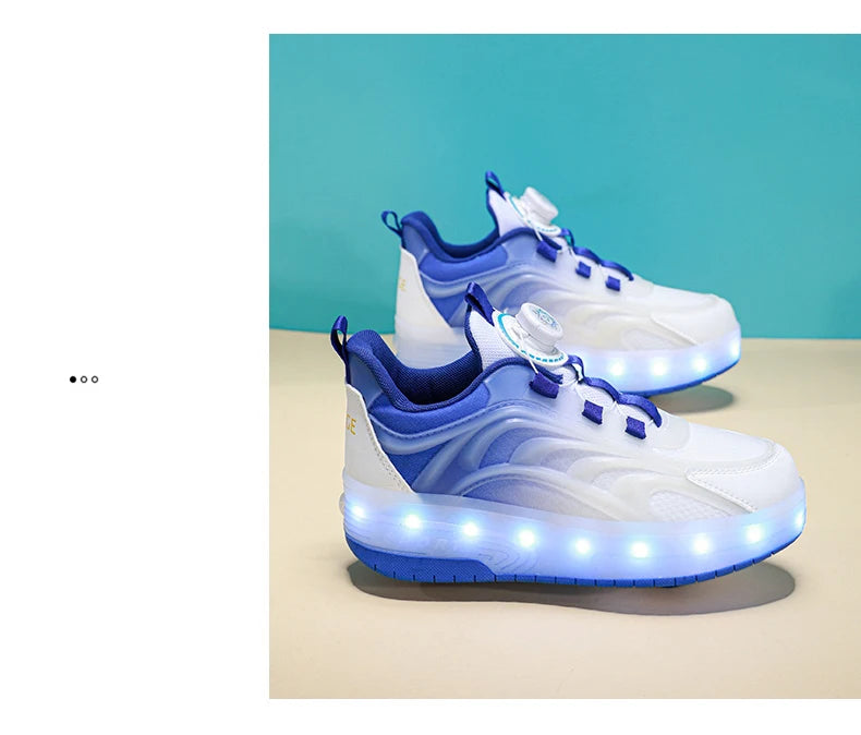 Children's LED Roller Skate Shoes with Two Wheels