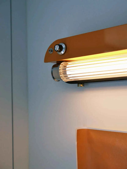 Bauhaus Retro Wall Lamp Vintage Industrial Orange Sconce No Wiring Needed LED Wall Light For Bedroom Study Room Sideboard Cafe