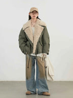 CHIC VEN Women Coats Streetwear Loose Casual New Retro Motorcycle Cotton Jacket Thick Warm Female Overcoat Autumn Winter 2026