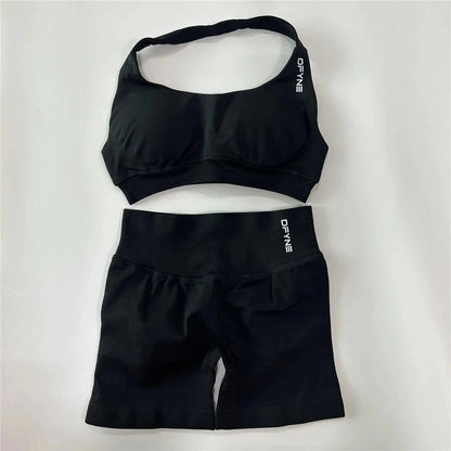 Dfyne Impact Brand Shorts 4.5'' Low Waist Seamless Yoga Shorts Scrunch Bum Gym Shorts Women Workout Biker Stretch Fitness Short SS69