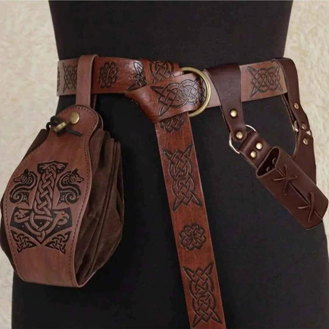 SS69 Medieval Knight Belt Synthetic Leather Renaissance Costume Sword Holder