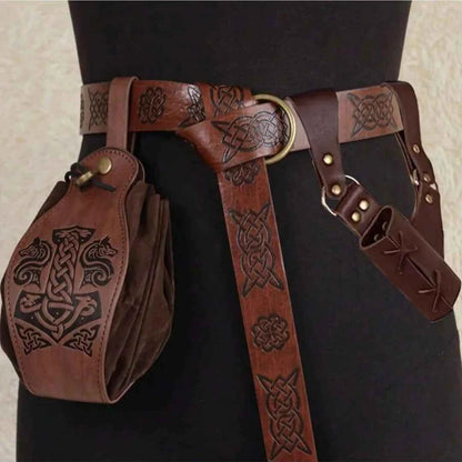 SS69 Medieval Knight Belt Synthetic Leather Renaissance Costume Sword Holder