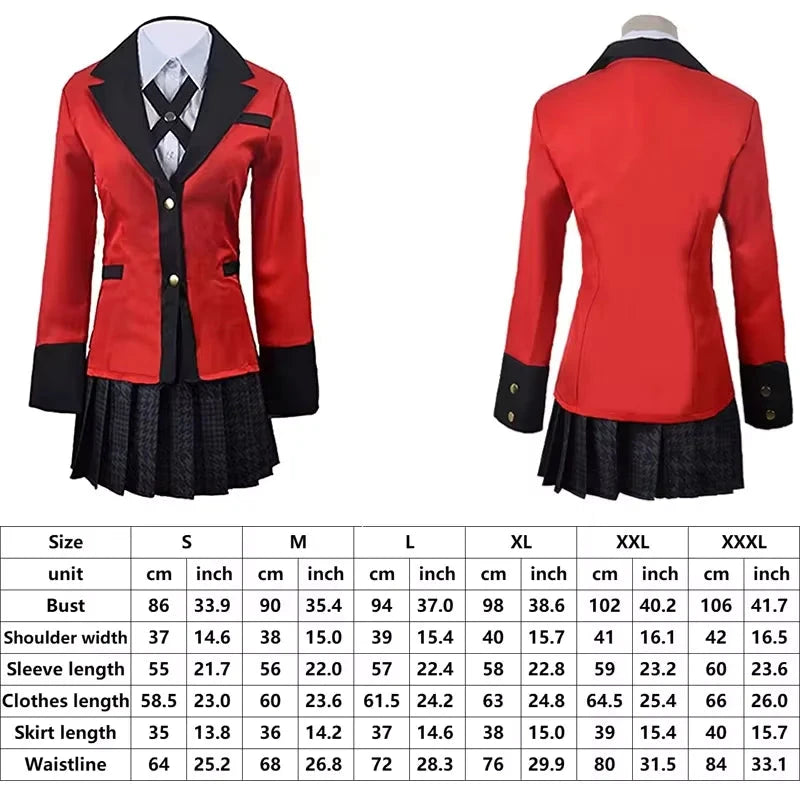 Kakegurui Jabami Yumeko Cosplay Kostuum Halloween Sayaka Dwangmatige Gokker Anime School Meisje Geplooide Rok Uniform SS69