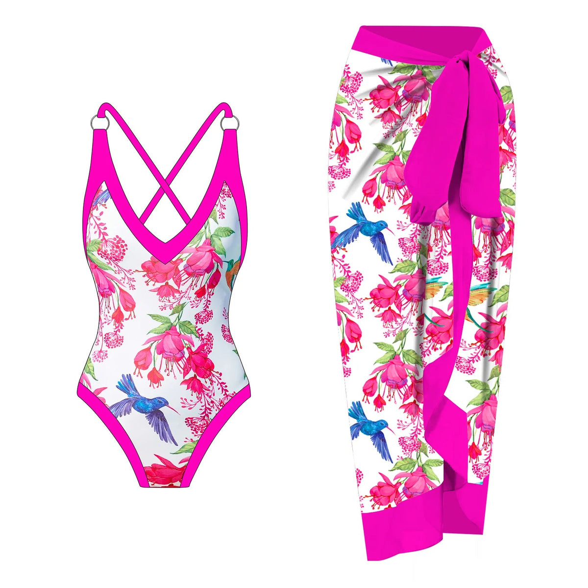 2023 New Arrival Push Up Women Bikini Set Floral Printed Ruffle Bikinis Strappy Bandage Swimwear Brazilian Biquini Bathing Suit SS69