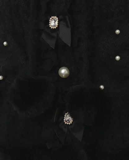 Godivana Lolita Faux Rabbit Fur Cape, Hooded Batwing Sleeve Winter Jacket
