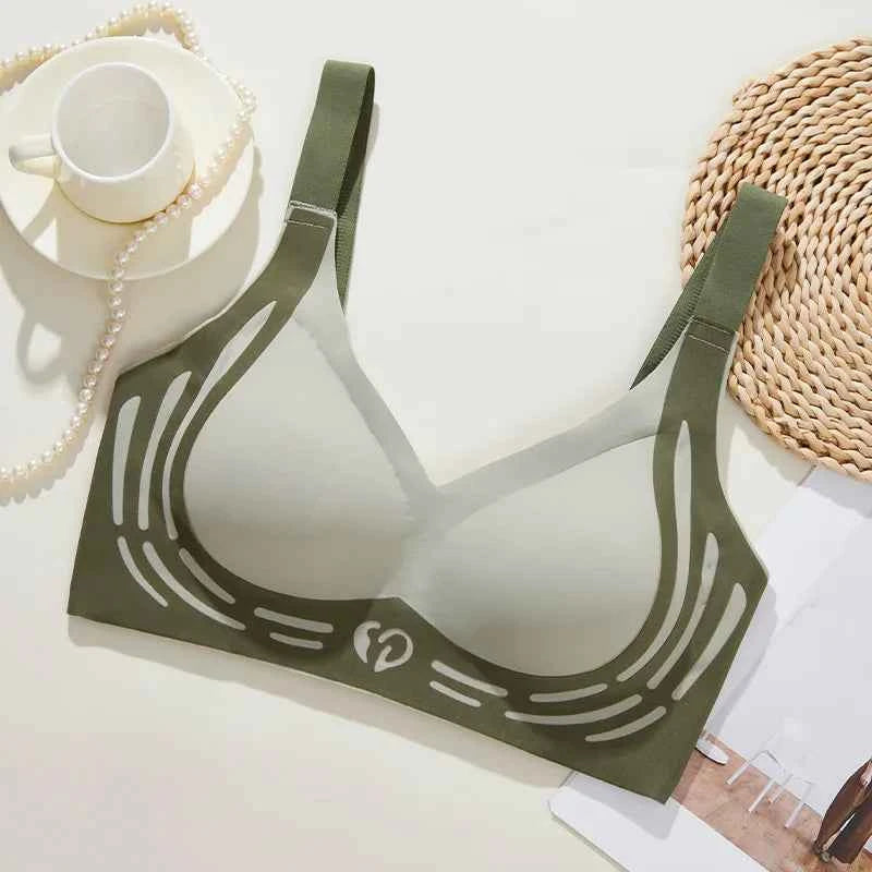 Plus Size Everyday Bra for Woman  Sport Double Support Seamless Brassiere Top No-trace Push Up Bra Padded Fixed Cup Underwear