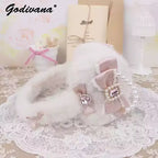 Sweet Mine Rhinestone Love Bow Earmuffs - Lolita Style